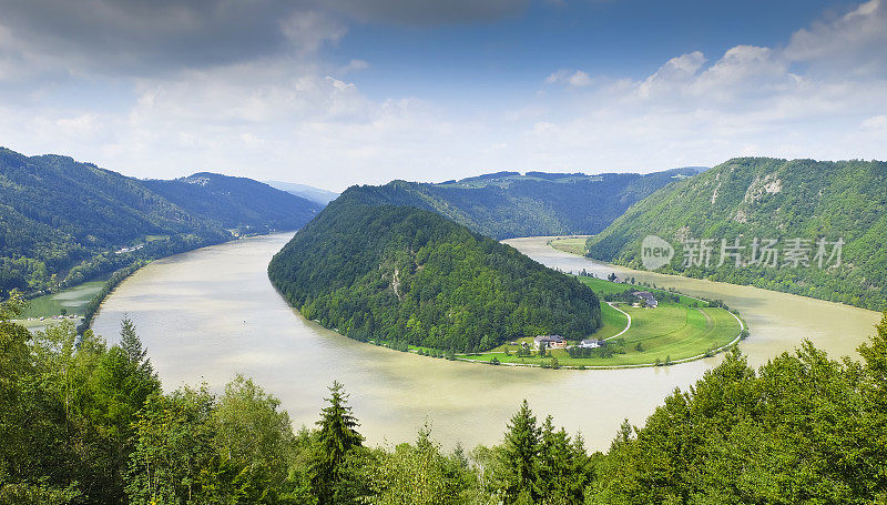 Curve at river Danube (called Schlögener Schlinge) Upper Austria